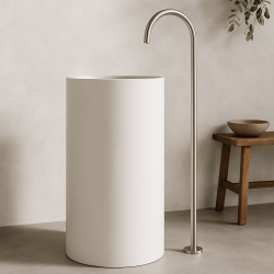 Waterevolution Flow voľne stojaca umývadlová batéria, výtok úplne z nehrdzavejúcej ocele T1677IE